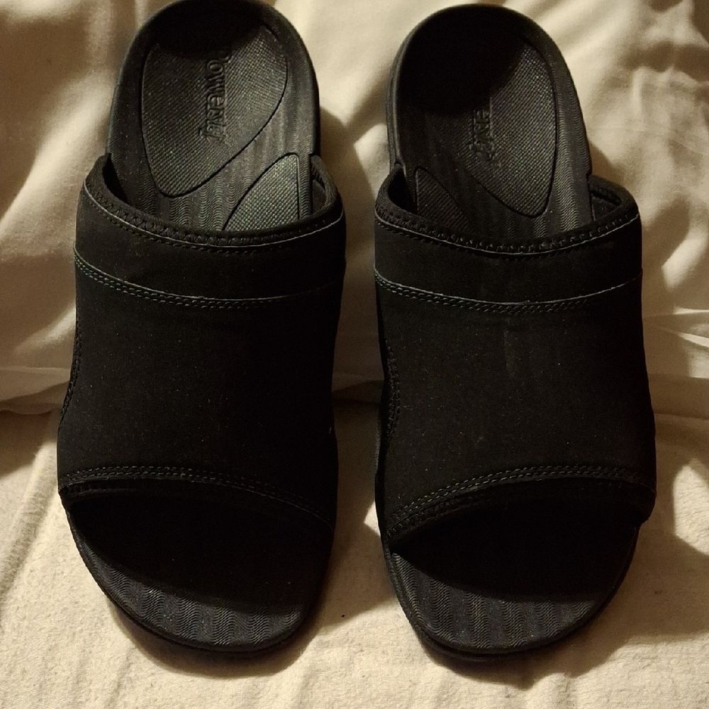 Black Minimalist Slip-On Sandals